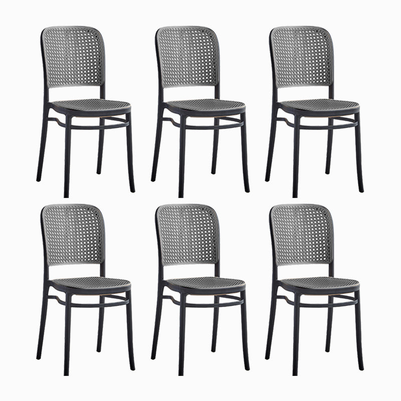 Scandinavian Low Back Plastic Counter Stool Rectangle Seat Plastic Furniture