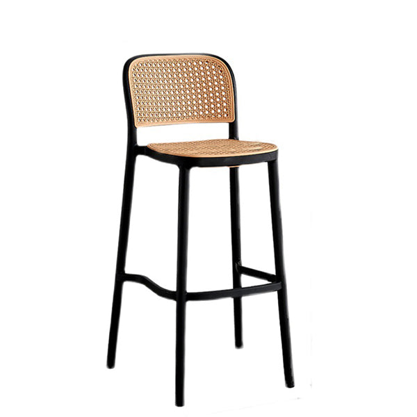 Scandinavian Low Back Plastic Counter Stool Rectangle Seat Plastic Furniture