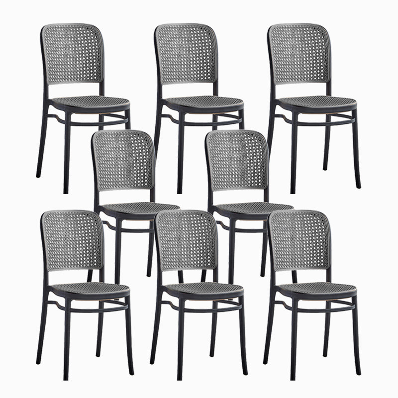 Scandinavian Low Back Plastic Counter Stool Rectangle Seat Plastic Furniture