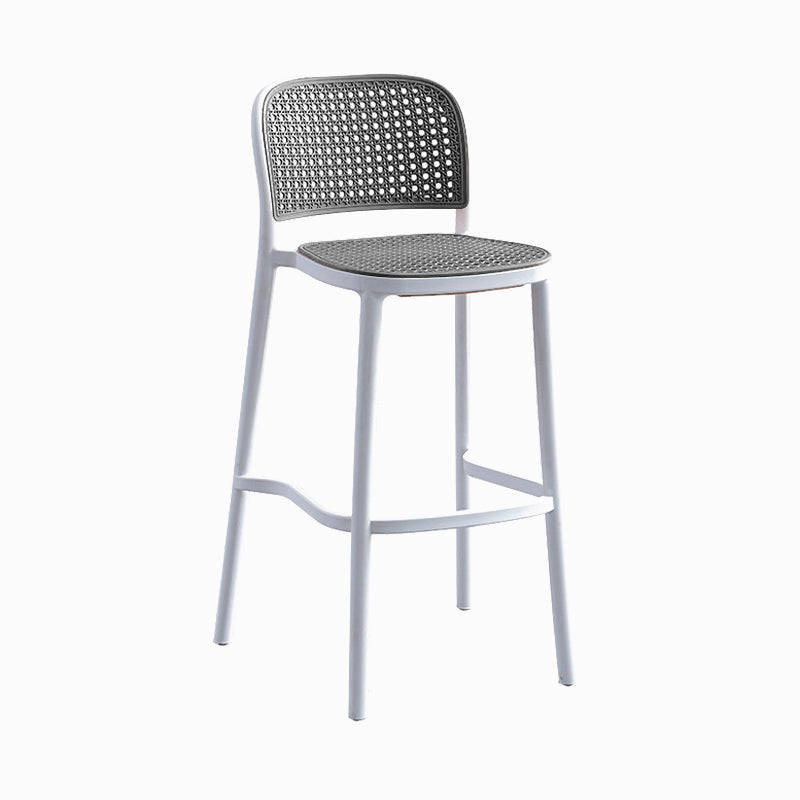 Scandinavian Low Back Plastic Counter Stool Rectangle Seat Plastic Furniture