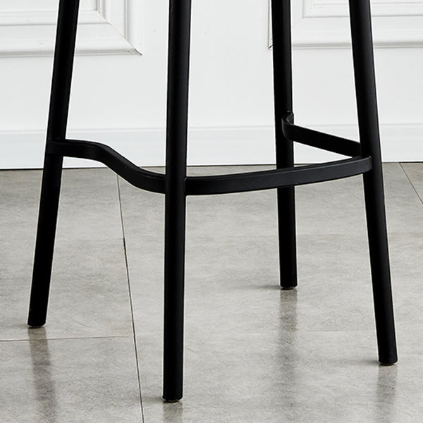Scandinavian Low Back Plastic Counter Stool Rectangle Seat Plastic Furniture