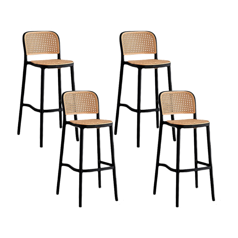 Scandinavian Low Back Plastic Counter Stool Rectangle Seat Plastic Furniture