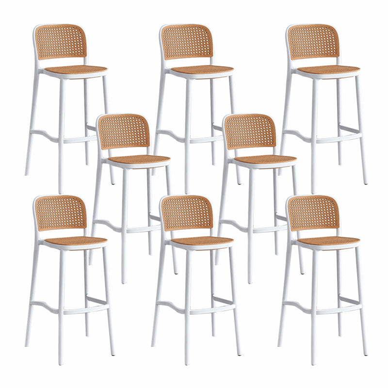 Scandinavian Low Back Plastic Counter Stool Rectangle Seat Plastic Furniture
