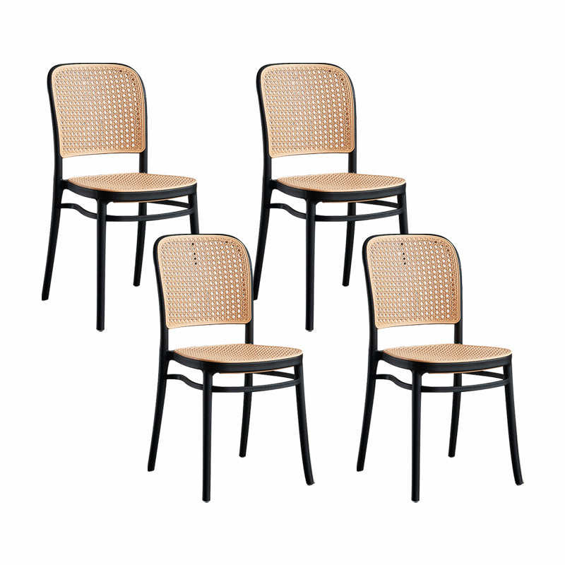 Scandinavian Low Back Plastic Counter Stool Rectangle Seat Plastic Furniture