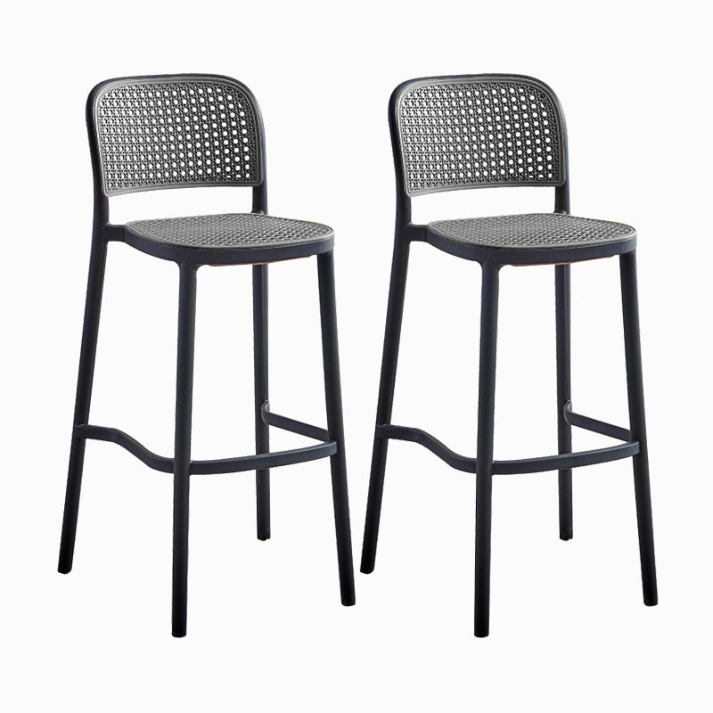 Scandinavian Low Back Plastic Counter Stool Rectangle Seat Plastic Furniture
