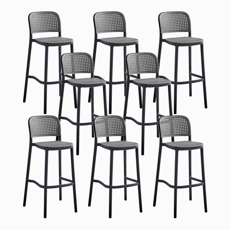 Scandinavian Low Back Plastic Counter Stool Rectangle Seat Plastic Furniture