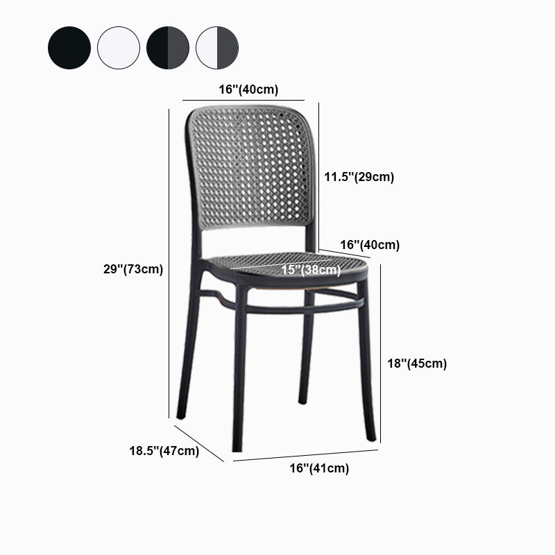 Scandinavian Low Back Plastic Counter Stool Rectangle Seat Plastic Furniture
