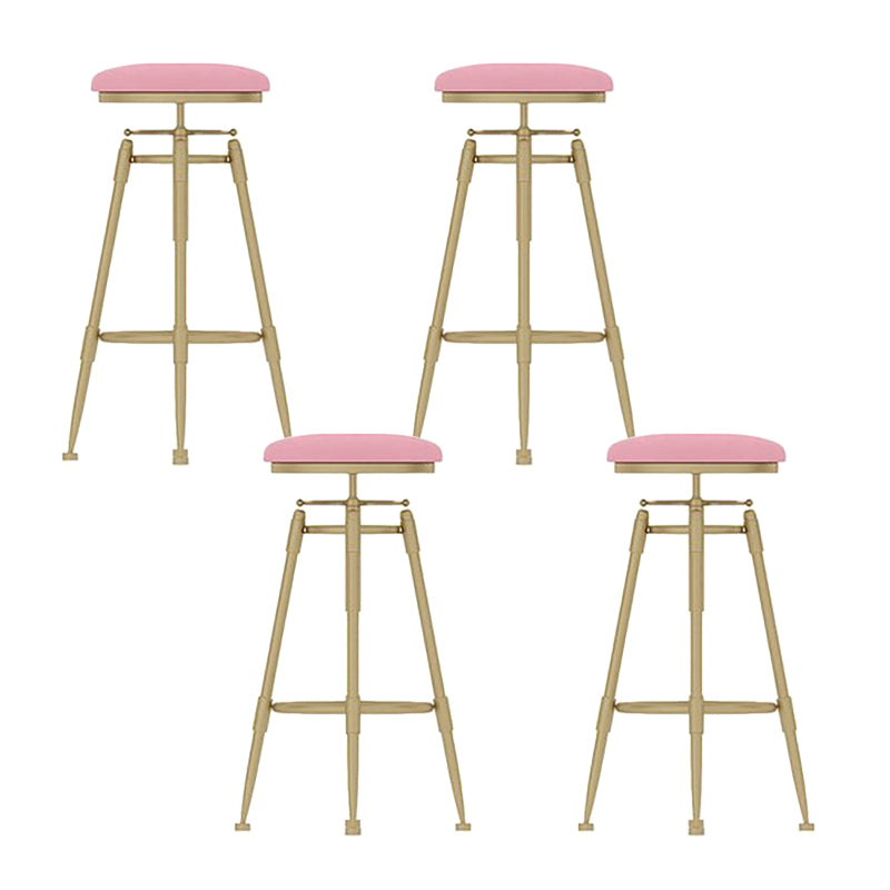 Scandinavian Metal Stool Upholstered Round Seat Counter Stool