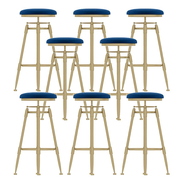 Scandinavian Metal Stool Upholstered Round Seat Counter Stool