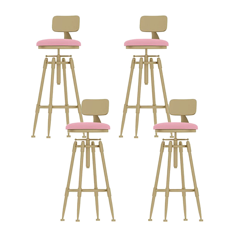 Scandinavian Metal Stool Upholstered Round Seat Counter Stool