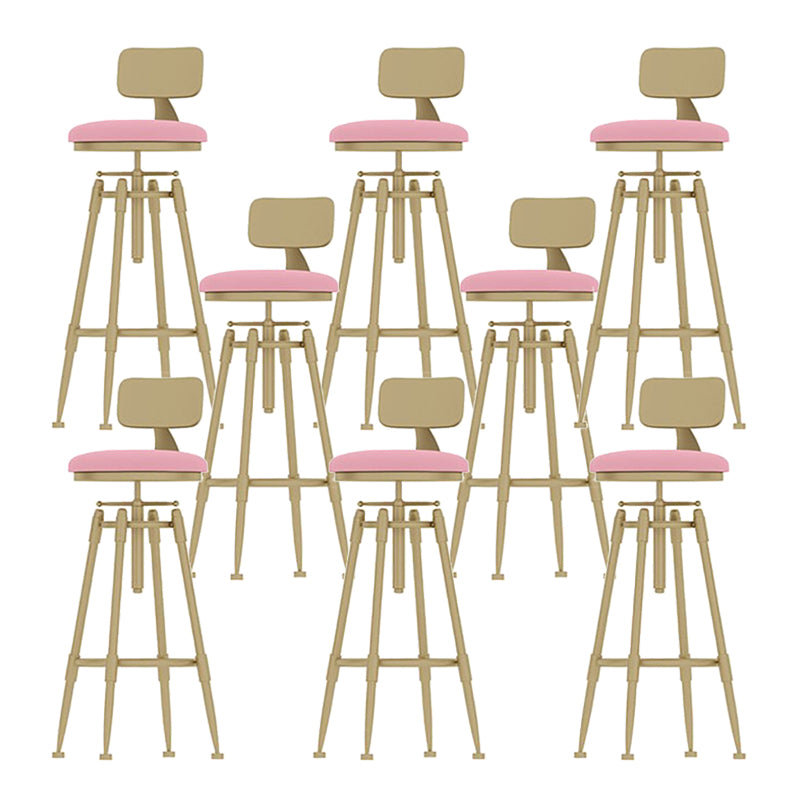 Scandinavian Metal Stool Upholstered Round Seat Counter Stool