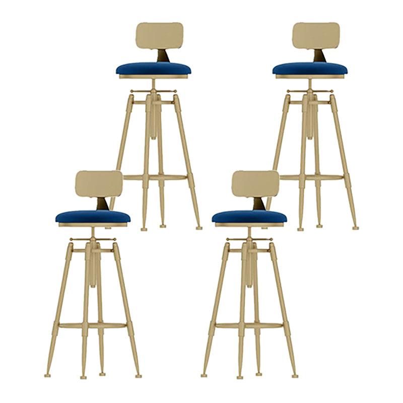 Scandinavian Metal Stool Upholstered Round Seat Counter Stool