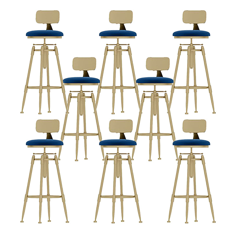 Scandinavian Metal Stool Upholstered Round Seat Counter Stool