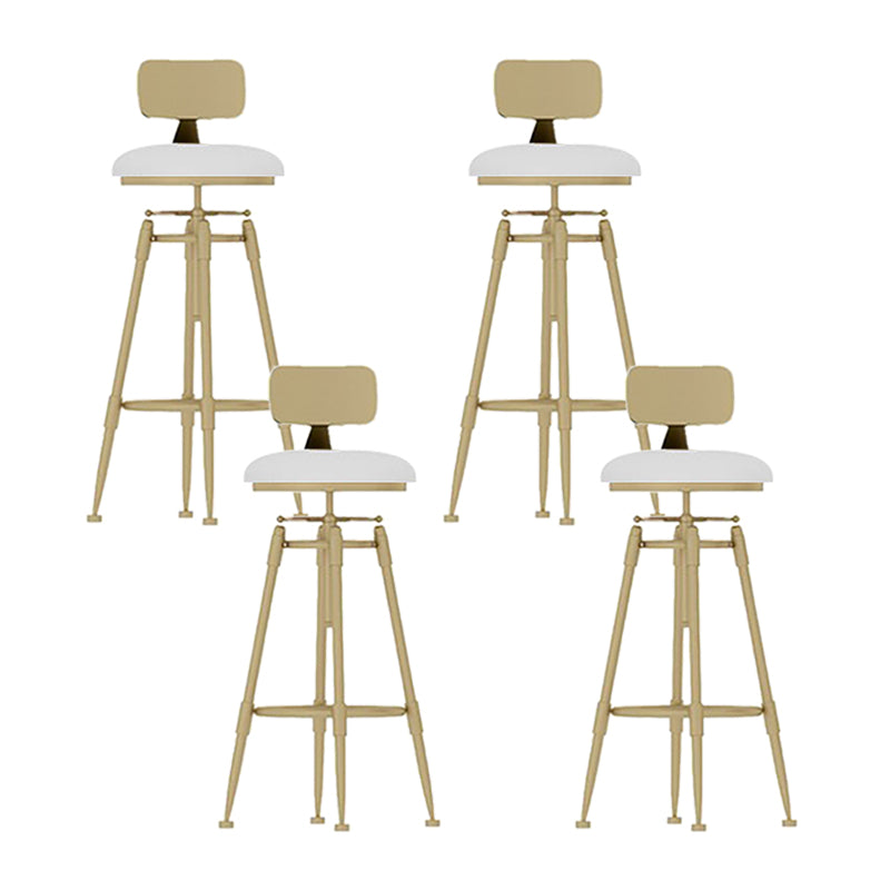 Scandinavian Metal Stool Upholstered Round Seat Counter Stool