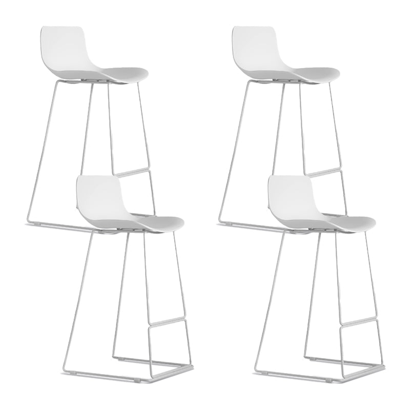 Scandinavian Pp Plastic Bar Stool Armless Stool with Steel Frame