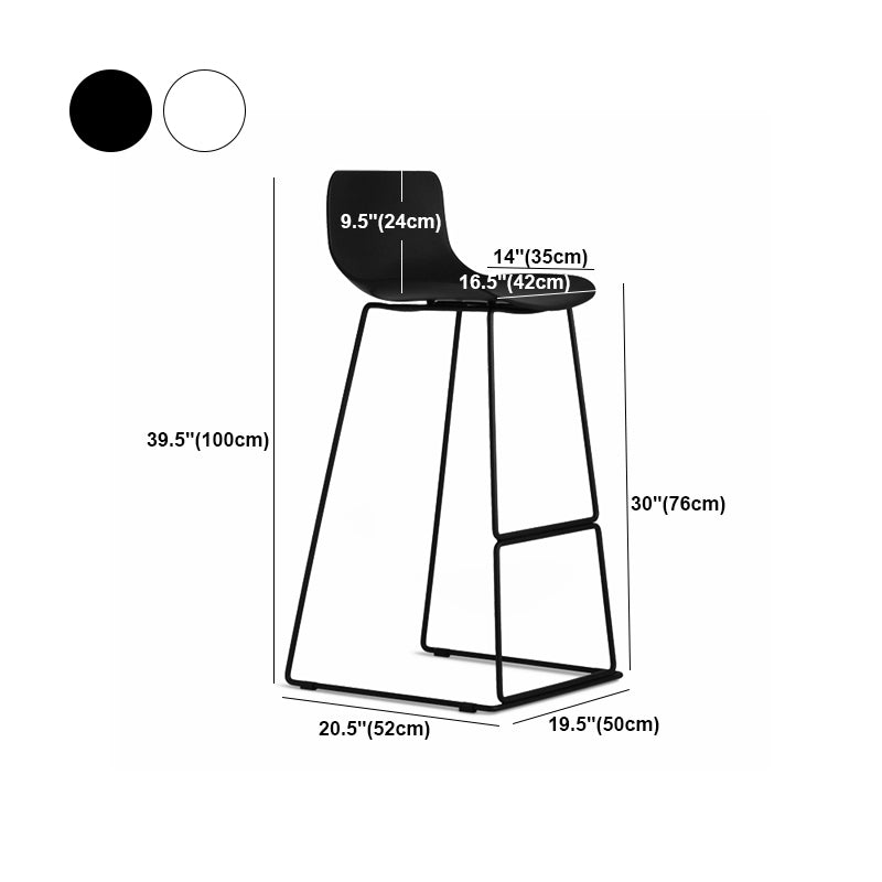 Scandinavian Pp Plastic Bar Stool Armless Stool with Steel Frame