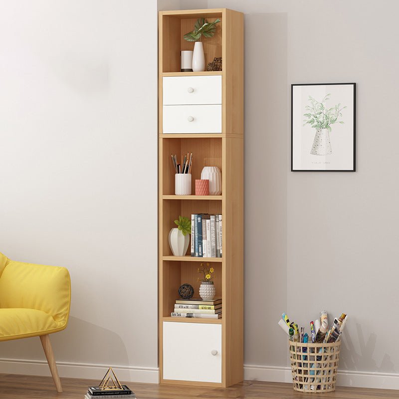 Modern Corner Vertical Shelf Bookcase Engineered Wood Book Shelf with Cabinets