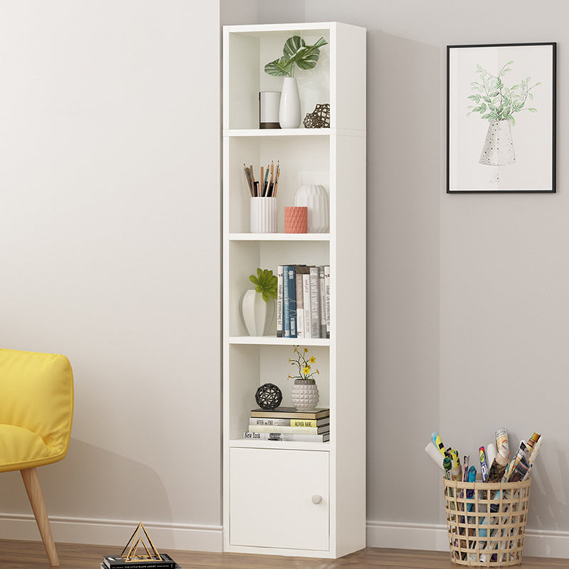 Modern Corner Vertical Shelf Bookcase Engineered Wood Book Shelf with Cabinets