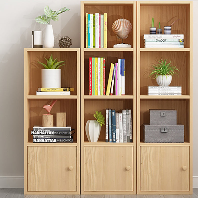 Modern Corner Vertical Shelf Bookcase Engineered Wood Book Shelf with Cabinets
