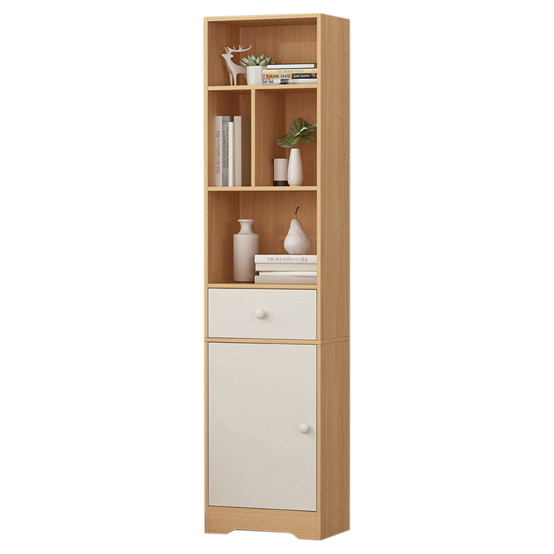 Modern Corner Vertical Shelf Bookcase Engineered Wood Book Shelf with Cabinets