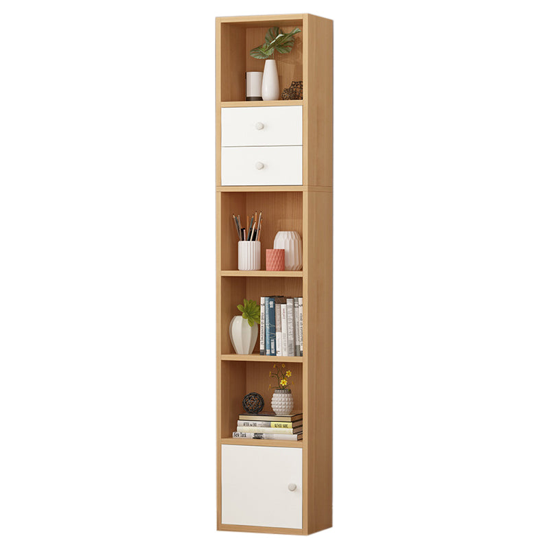 Modern Corner Vertical Shelf Bookcase Engineered Wood Book Shelf with Cabinets