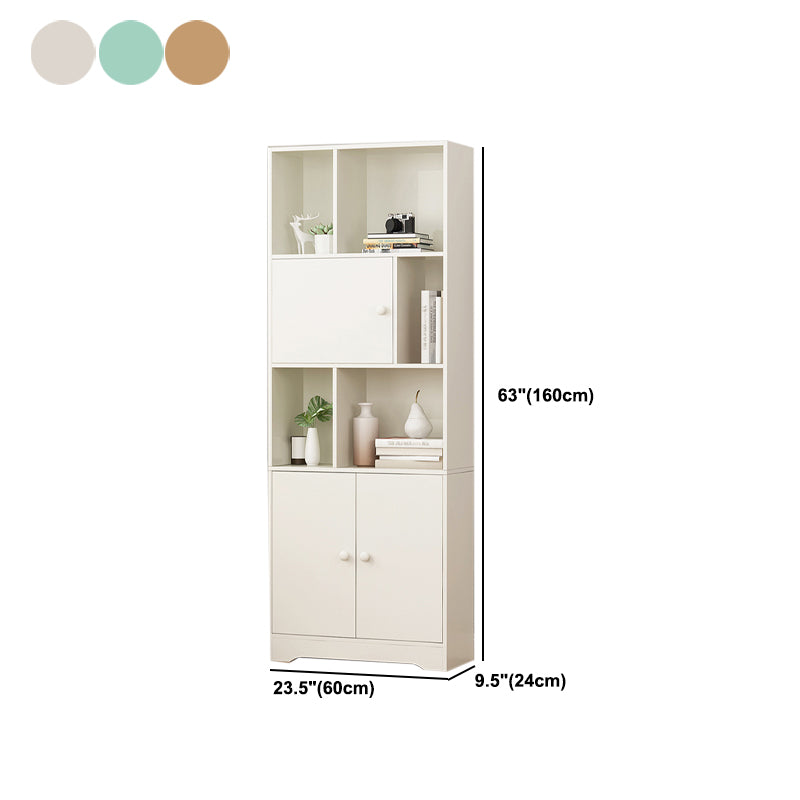 Modern Corner Vertical Shelf Bookcase Engineered Wood Book Shelf with Cabinets