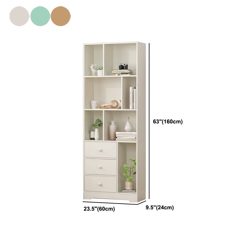 Modern Corner Vertical Shelf Bookcase Engineered Wood Book Shelf with Cabinets