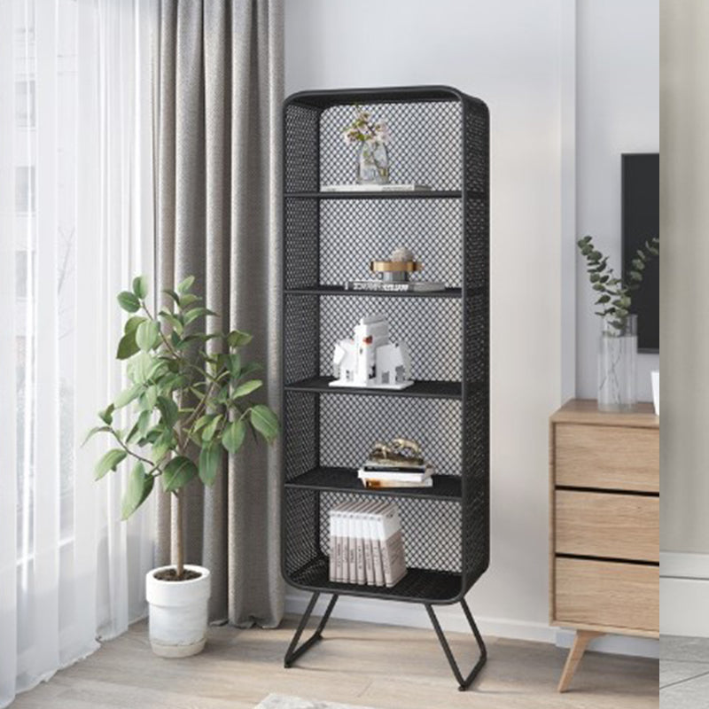 Glam Metal Bookshelf Closed Back with Shelves Bookcase Vertical