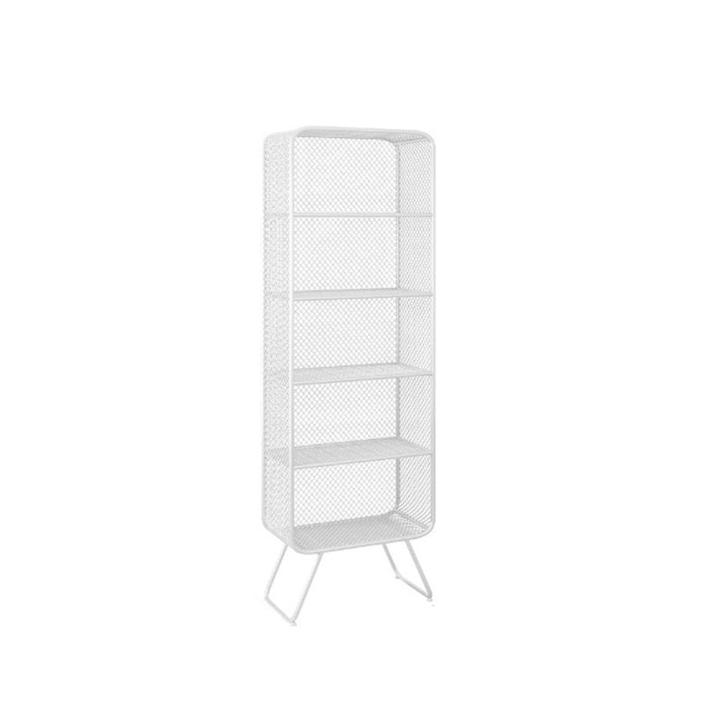 Glam Metal Bookshelf Closed Back with Shelves Bookcase Vertical
