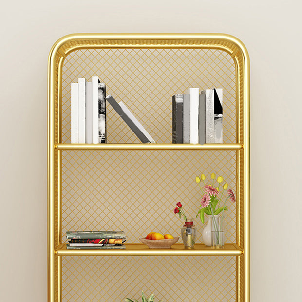 Glam Metal Bookshelf Closed Back with Shelves Bookcase Vertical