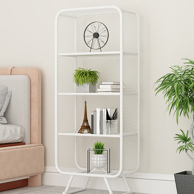 Glam Metal Bookshelf Closed Back with Shelves Bookcase Vertical