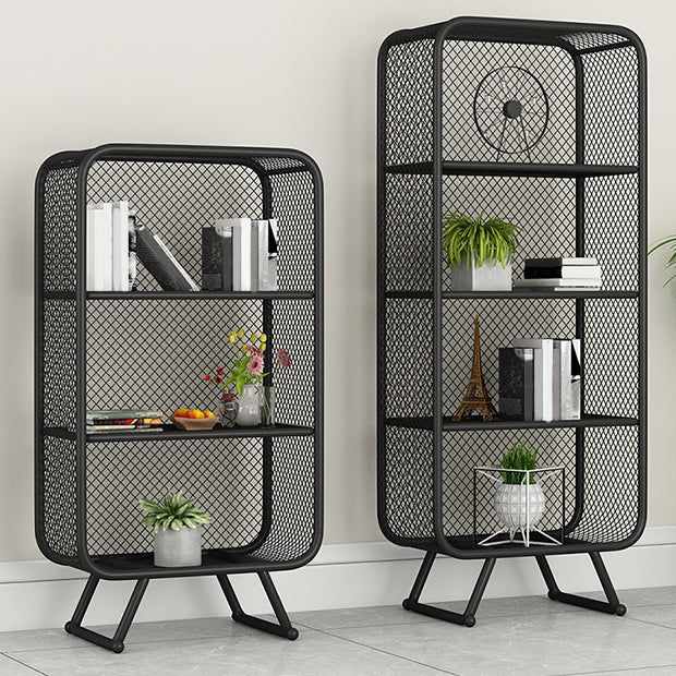 Glam Metal Bookshelf Closed Back with Shelves Bookcase Vertical