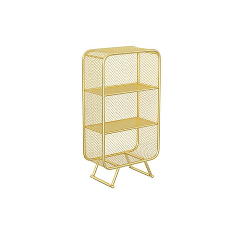 Glam Metal Bookshelf Closed Back with Shelves Bookcase Vertical