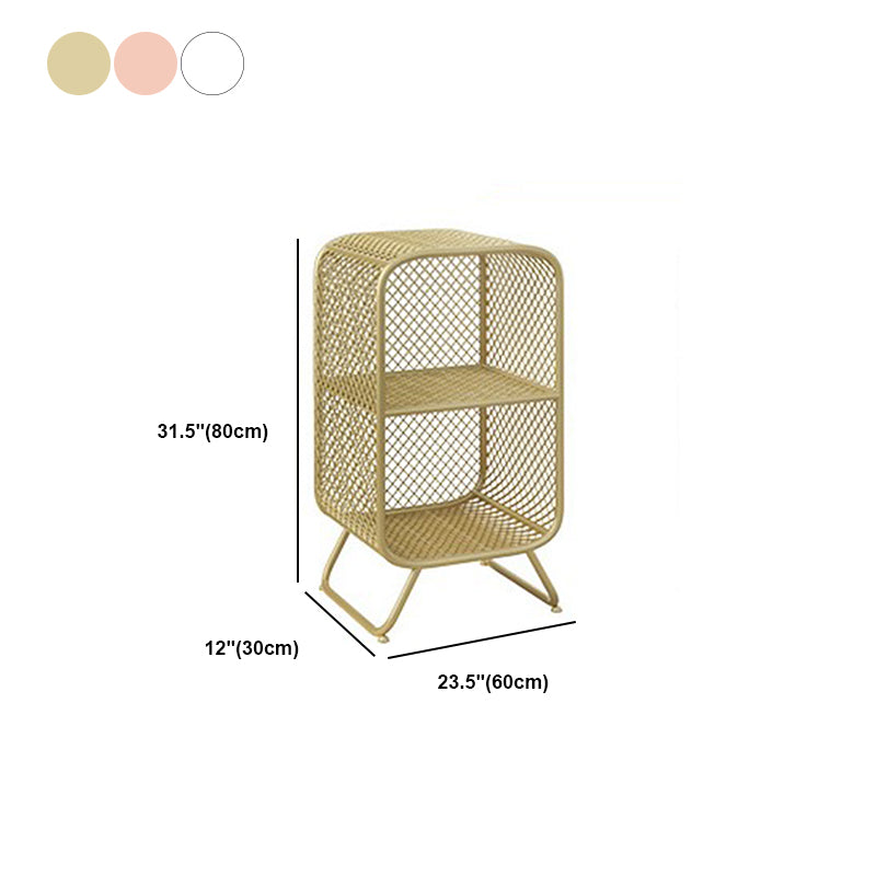 Glam Metal Bookshelf Closed Back with Shelves Bookcase Vertical