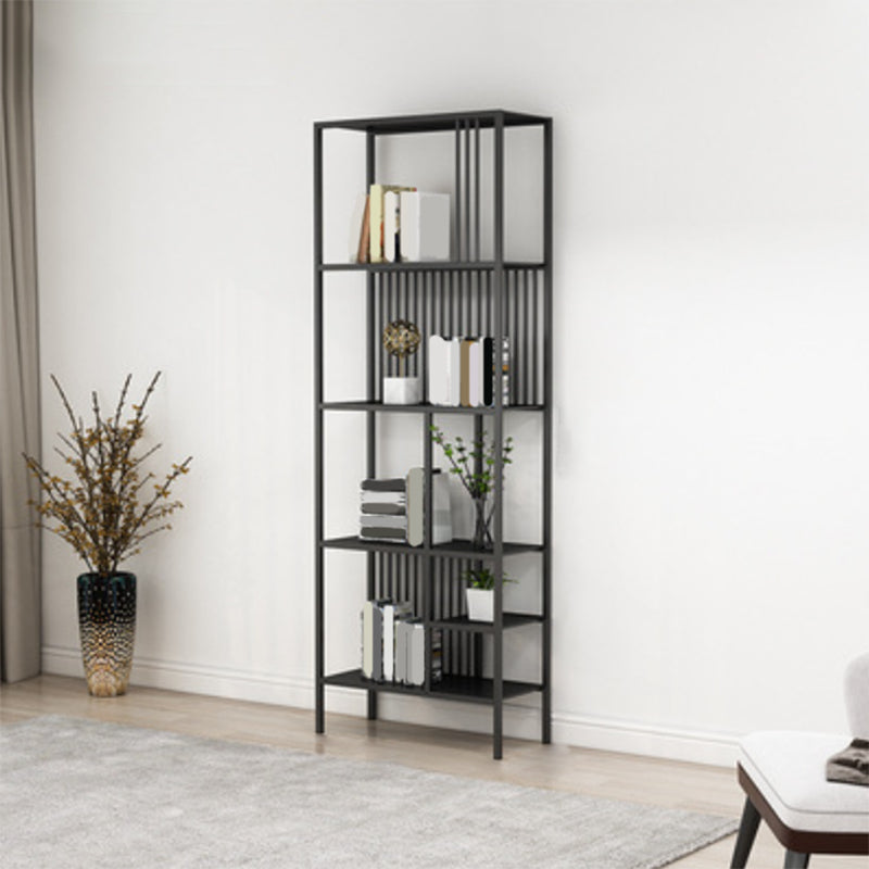 Glam Metal and Wood Shelf Bookcase Etagere Open Home Book Shelf with 5 Shelves