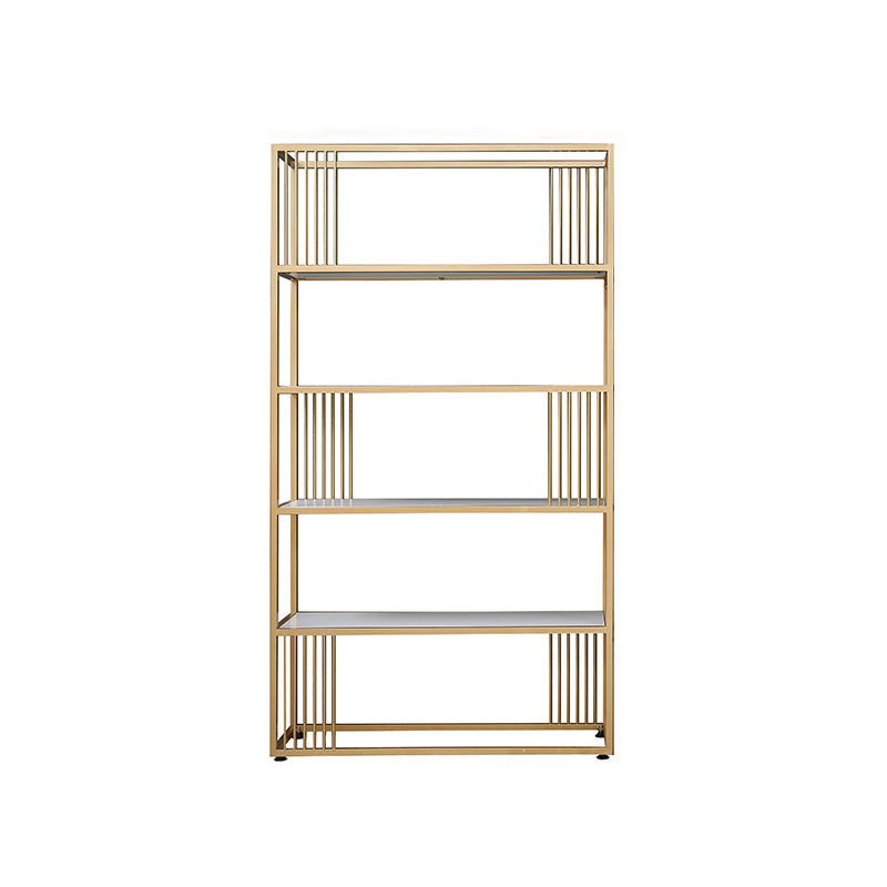 Gold Metal Shelf Bookcase Glam Open Shelf Shelves Included Bookcase Vertical
