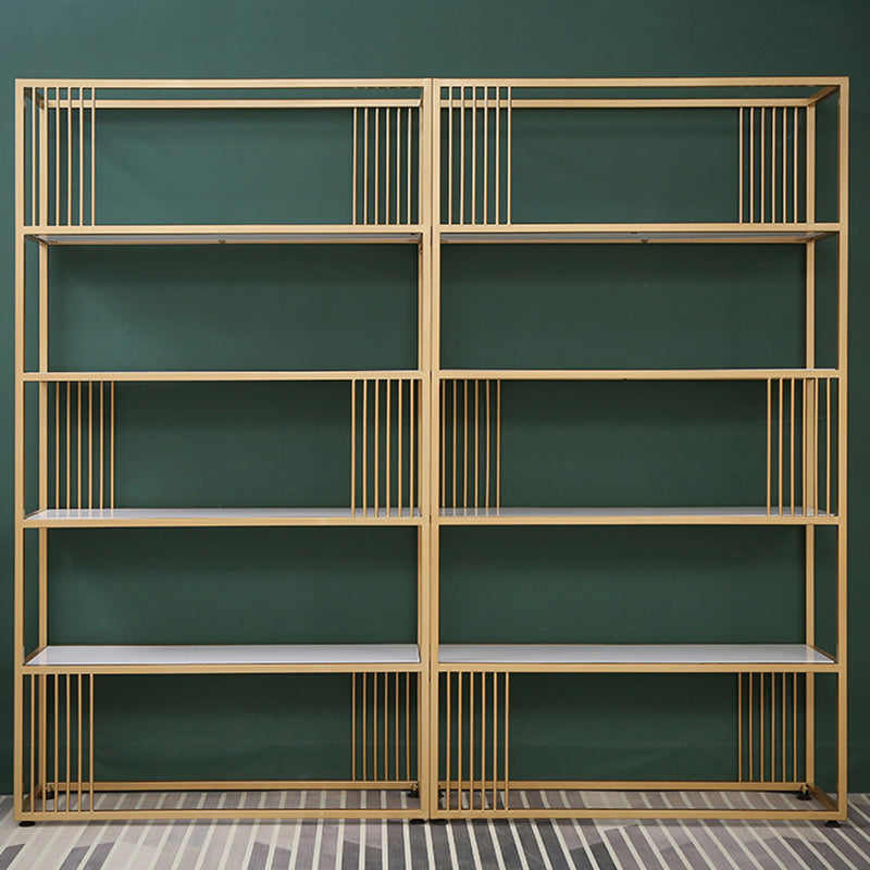 Gold Metal Shelf Bookcase Glam Open Shelf Shelves Included Bookcase Vertical