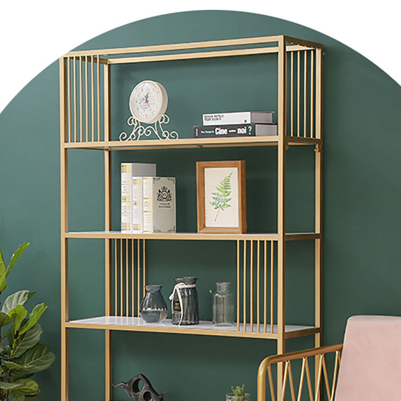 Gold Metal Shelf Bookcase Glam Open Shelf Shelves Included Bookcase Vertical