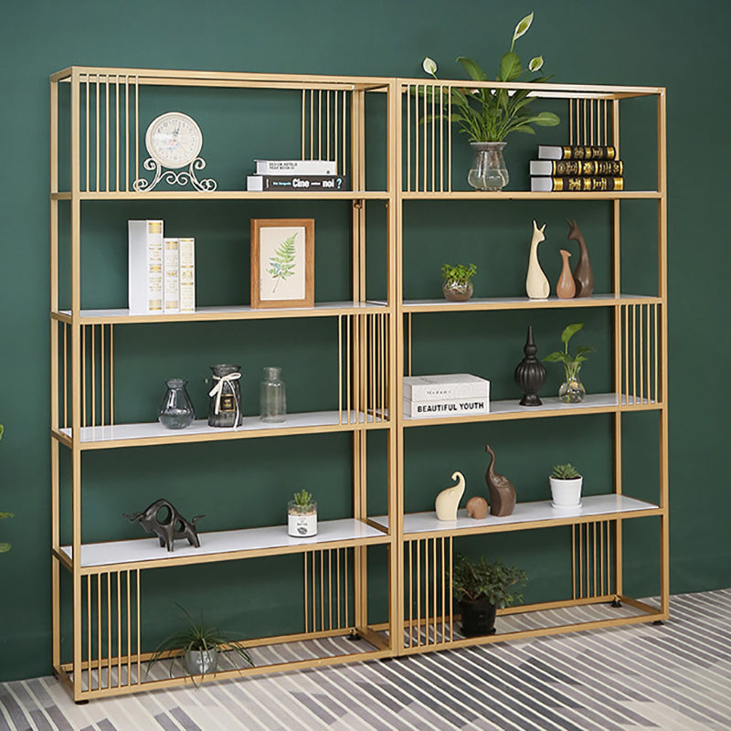 Gold Metal Shelf Bookcase Glam Open Shelf Shelves Included Bookcase Vertical