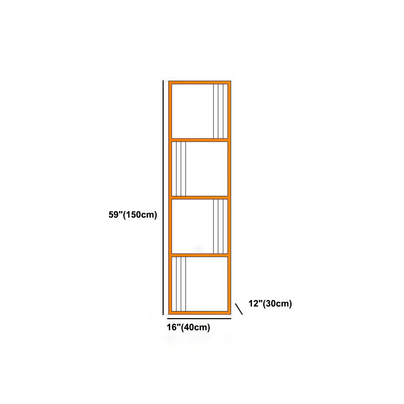 Gold Metal Shelf Bookcase Glam Open Shelf Shelves Included Bookcase Vertical