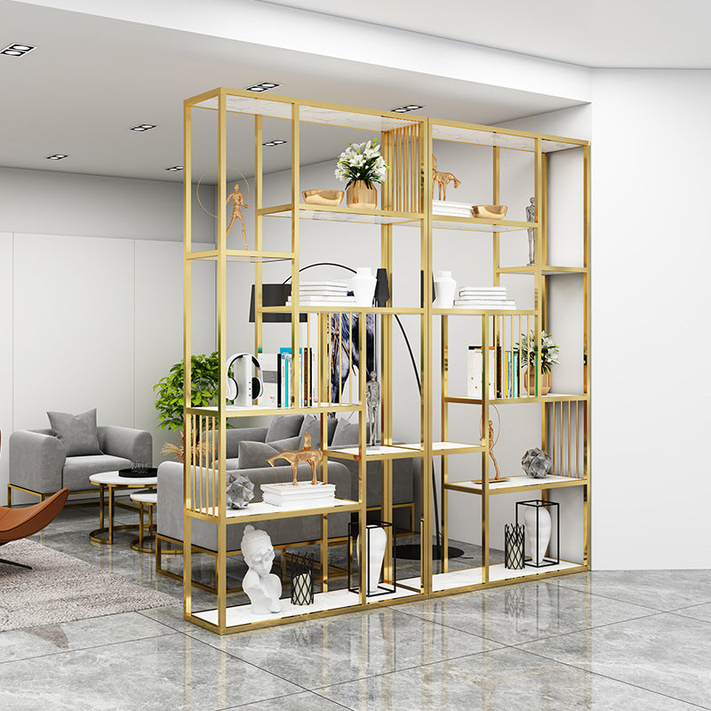 Open Metal and Wood Book Shelf Etagere Shelf Bookcase for Office