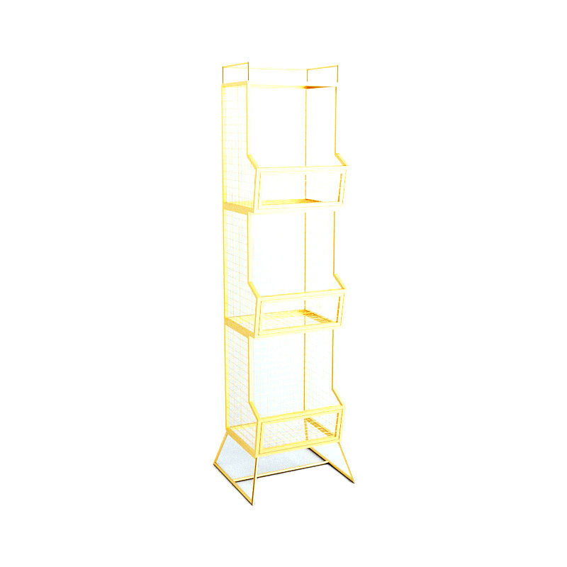 Metal Gold and Black Bookshelf Closed Back Book Shelf Shelves Included