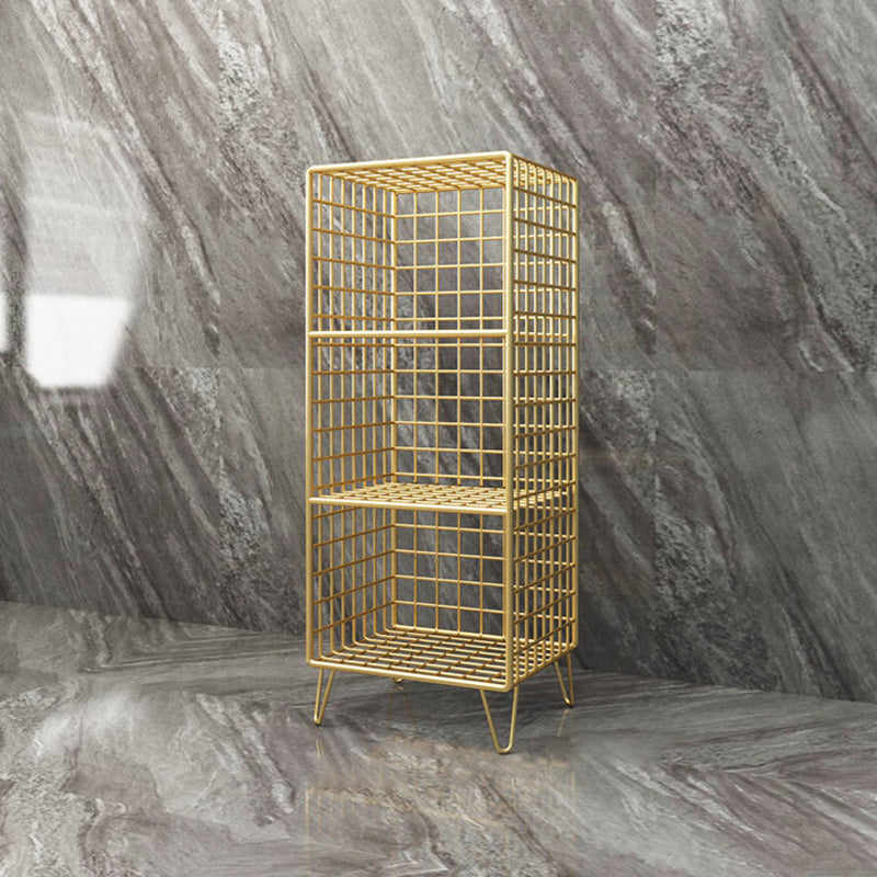 Metal Gold and Black Bookshelf Closed Back Book Shelf Shelves Included