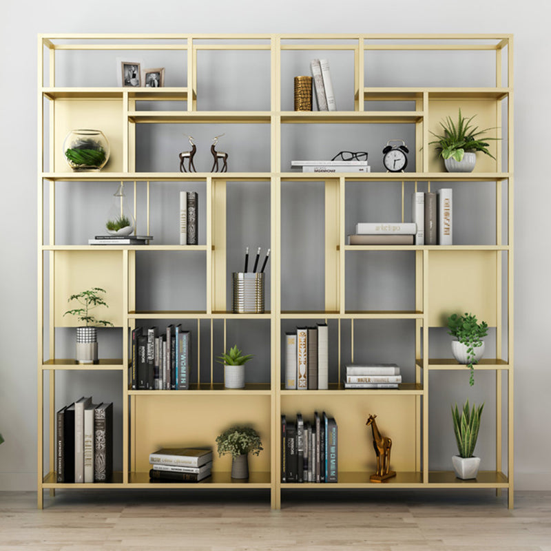 Open Back Shelf Bookcase Glam Vertical Bookcase for Study Room