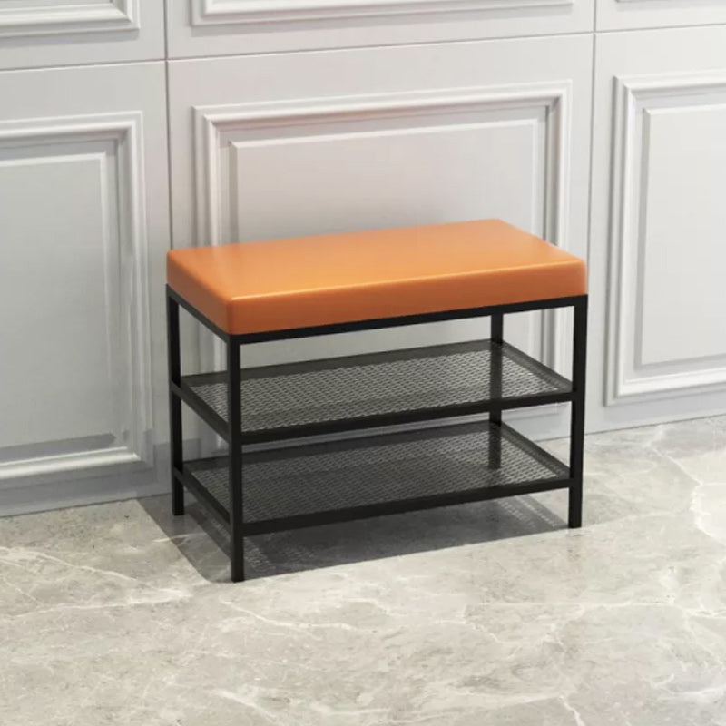 12.6" Wide Upholstered Entryway Bench with Storage Bench with Metal Legs
