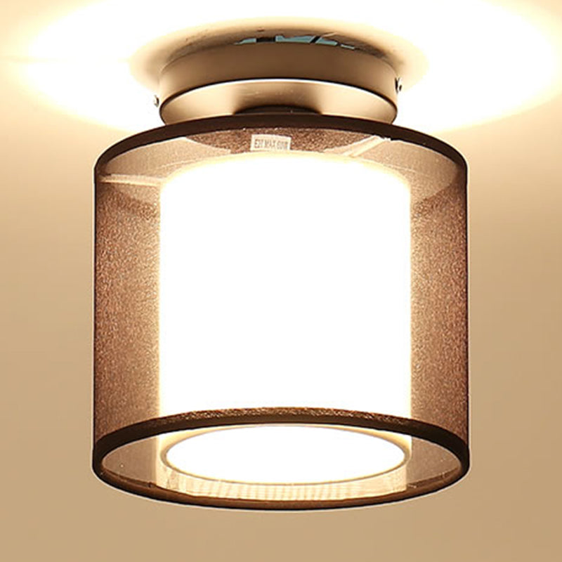 Fabric Geometric Shape Flush Mount Lights Modern 1 Light Flush Mount Light Fixture