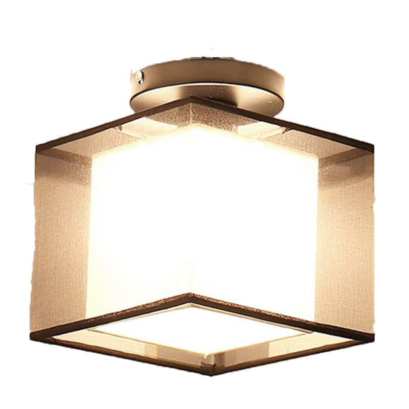 Fabric Geometric Shape Flush Mount Lights Modern 1 Light Flush Mount Light Fixture