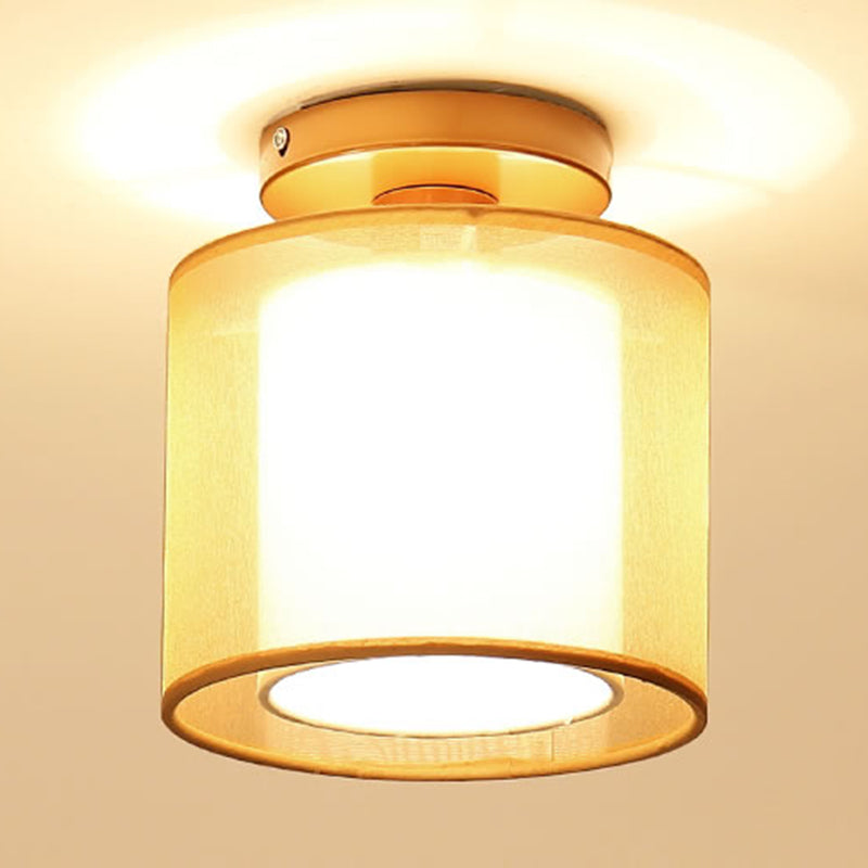 Fabric Geometric Shape Flush Mount Lights Modern 1 Light Flush Mount Light Fixture