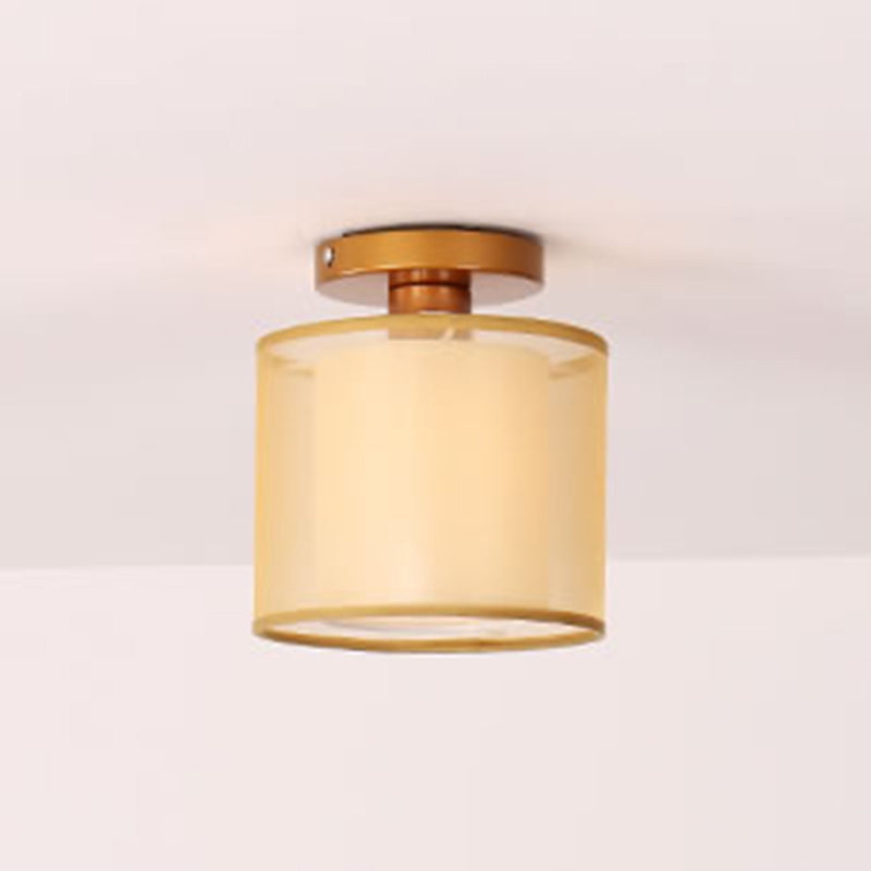 Fabric Geometric Shape Flush Mount Lights Modern 1 Light Flush Mount Light Fixture