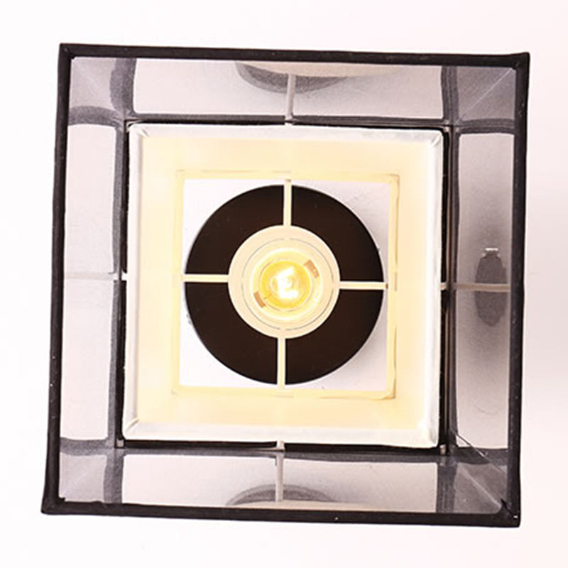 Fabric Geometric Shape Flush Mount Lights Modern 1 Light Flush Mount Light Fixture